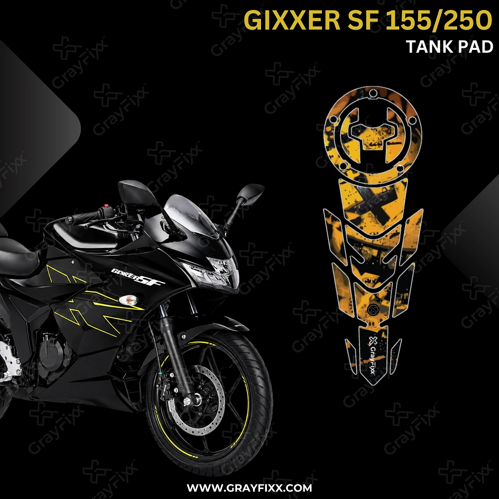 Gixxer SF Half Tank Pad | Half Tank Pad Compatible with Gixxer SF, Premium Finish, Waterproof, Pack of 1